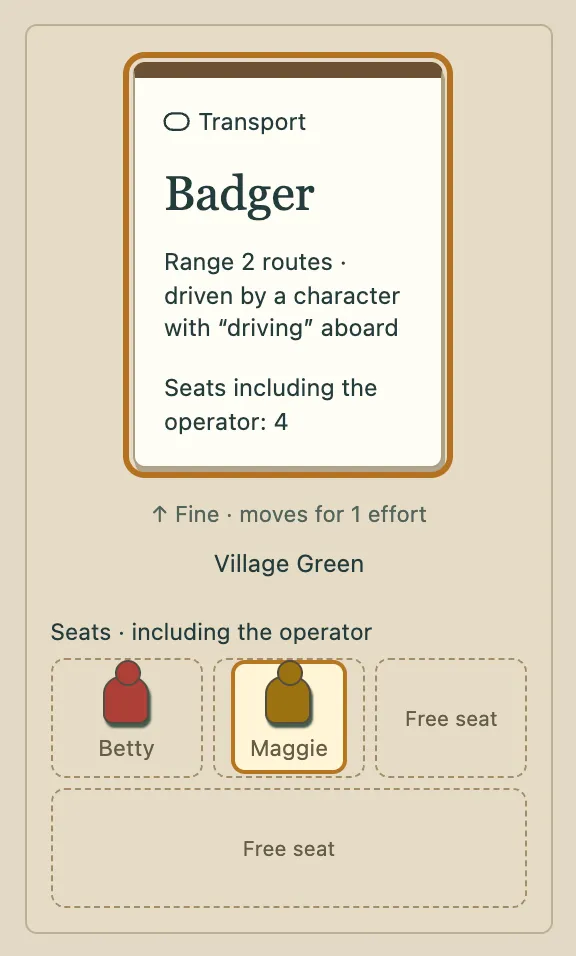 The Badger with its team in the cab
